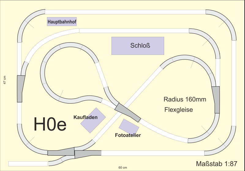 Gleisplan in H0e - Lummerland